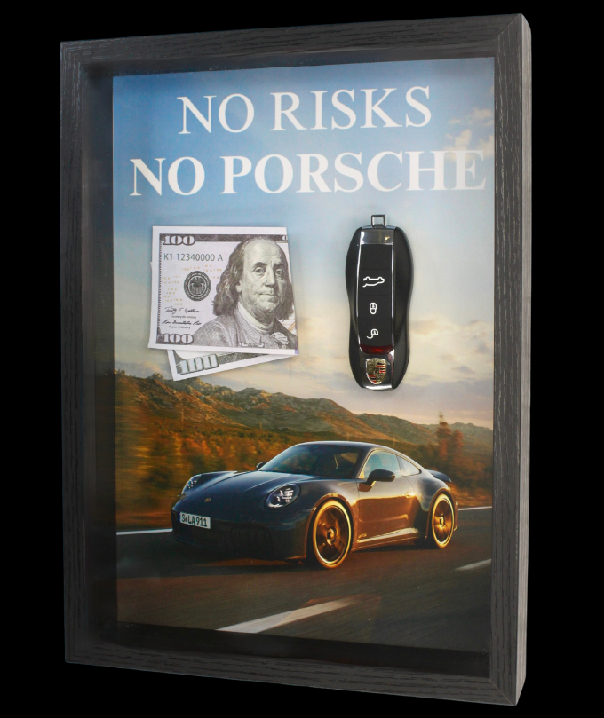 no risk, no porsche – luxury success frame