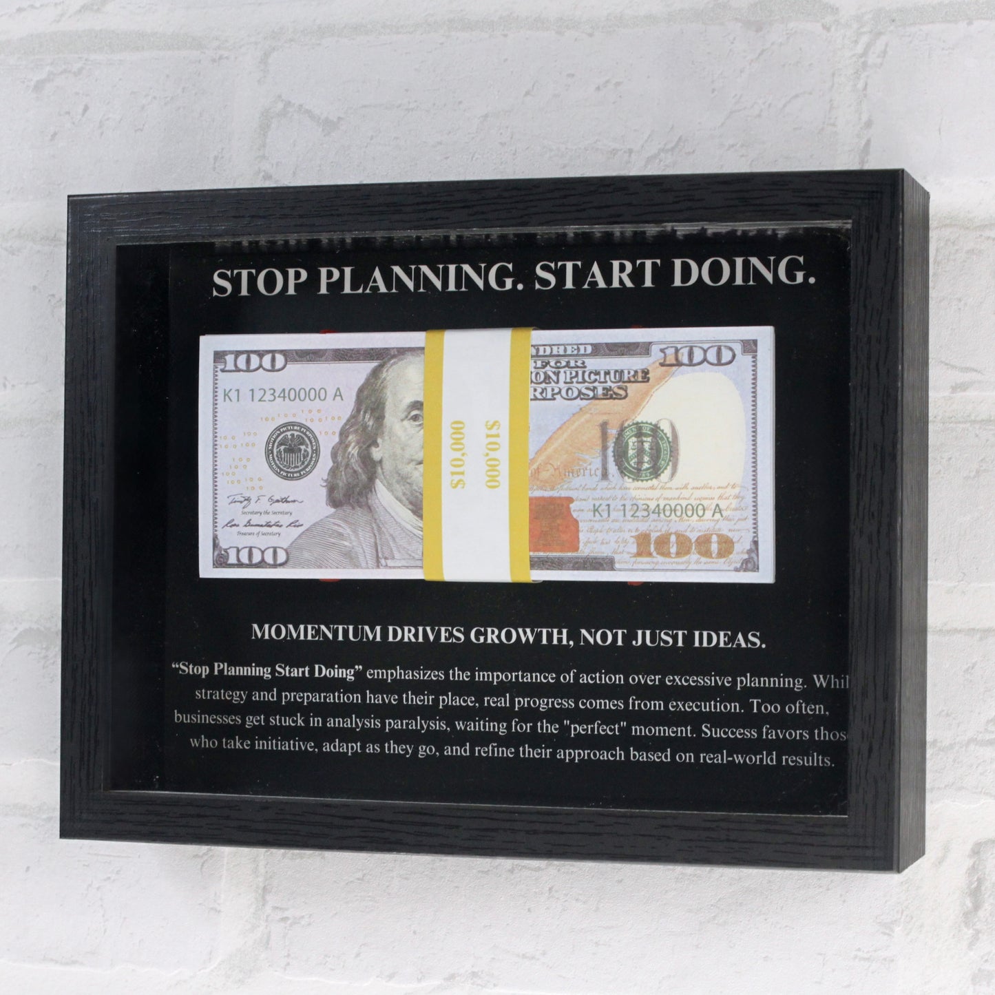 stop planning. start doing - motivational money frame