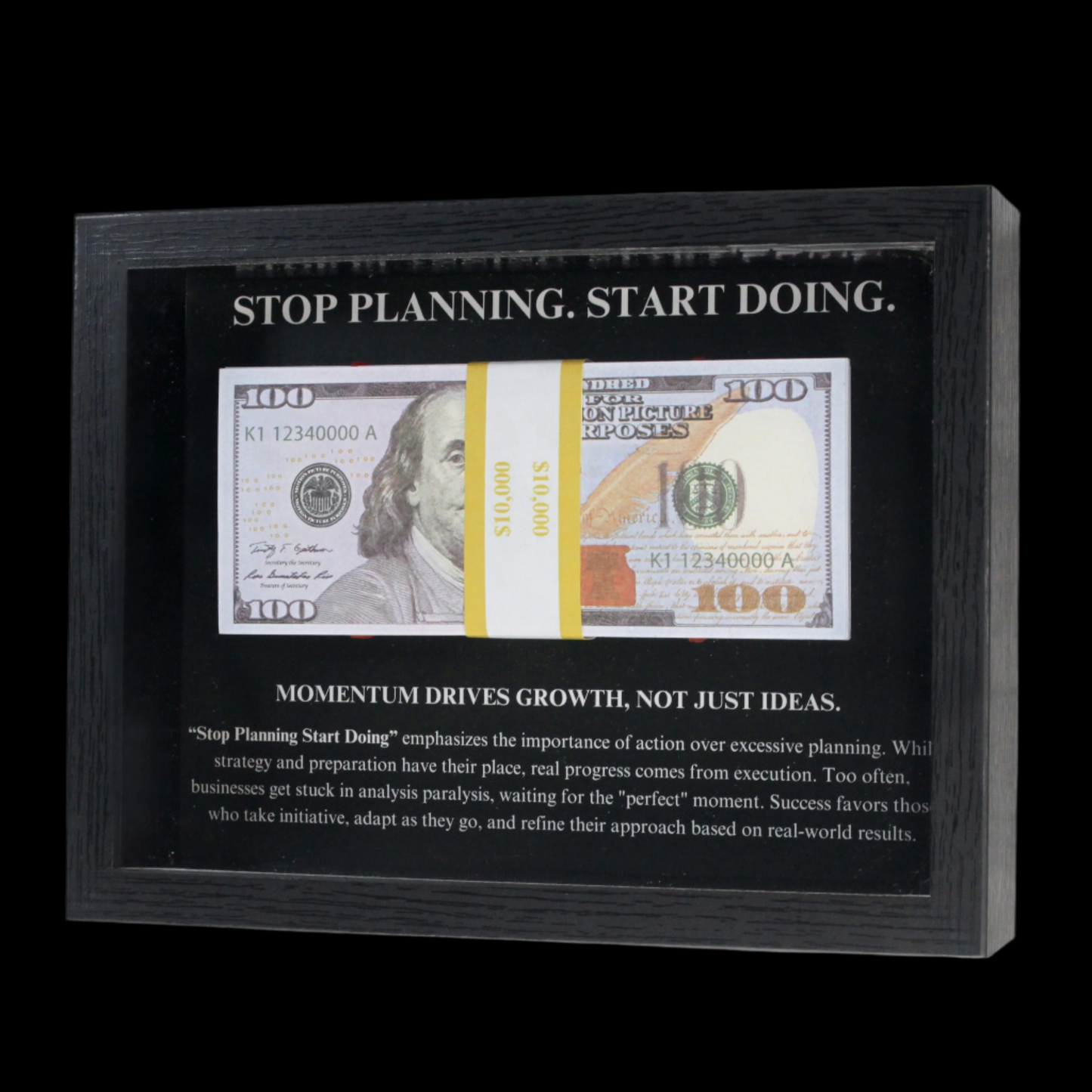 stop planning. start doing - motivational money frame