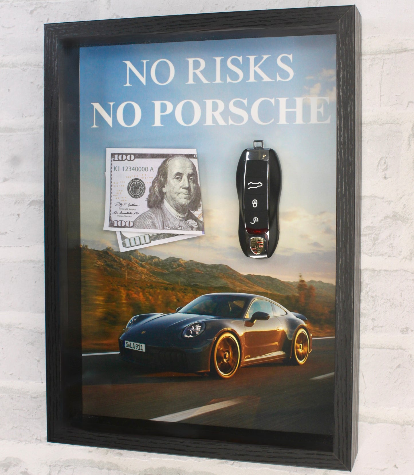 no risk, no porsche – luxury success frame