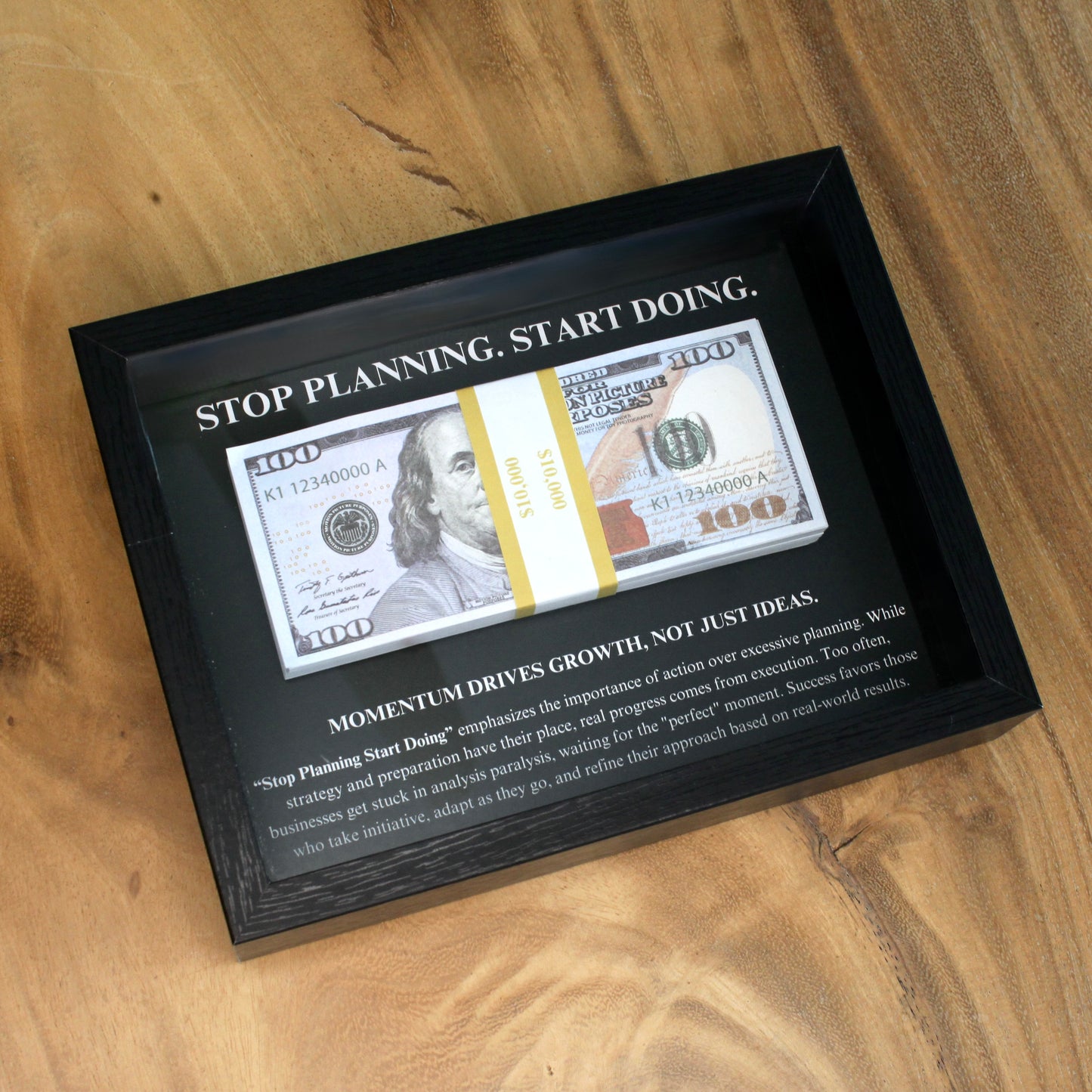 stop planning. start doing - motivational money frame