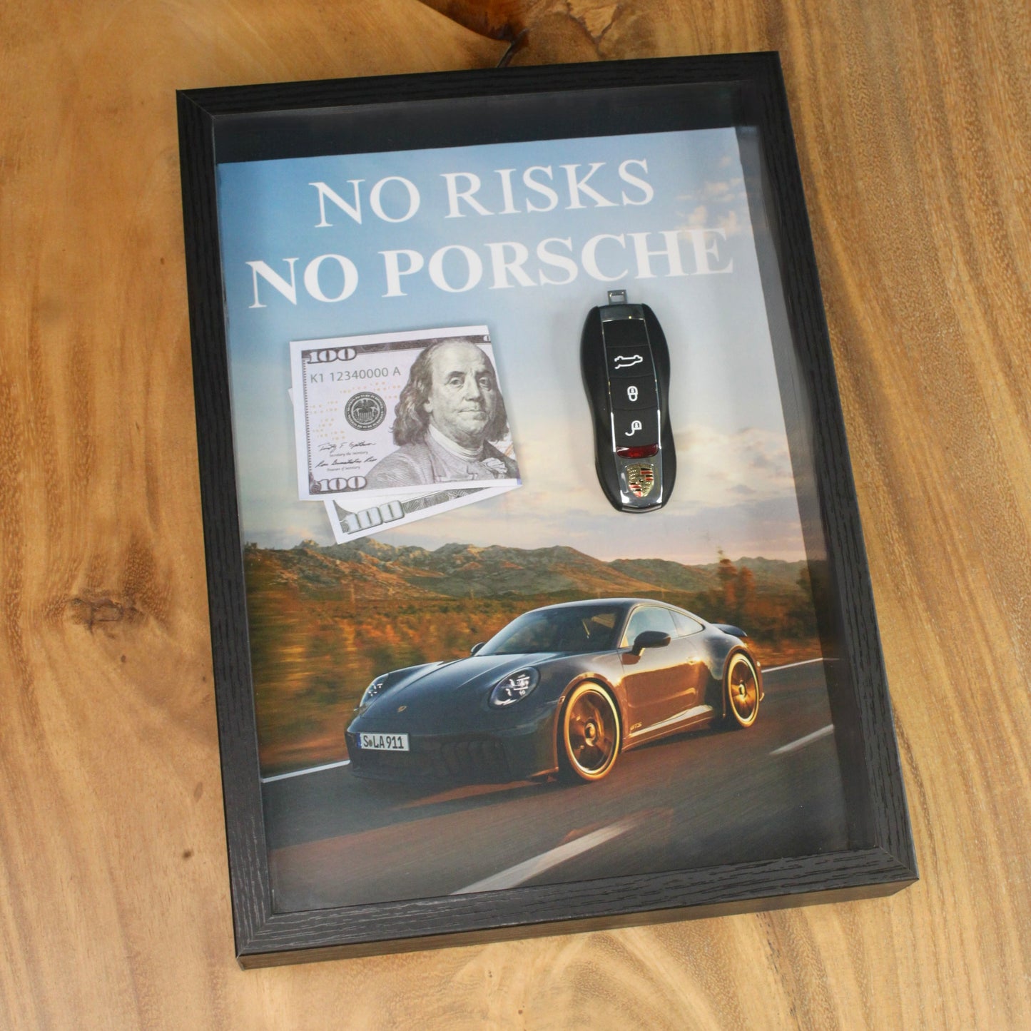 no risk, no porsche – luxury success frame